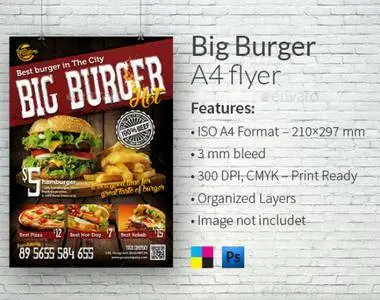 GraphicRiver - Big Burger A4 Flyer Template