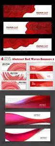Vectors - Abstract Red Waves Banners 2