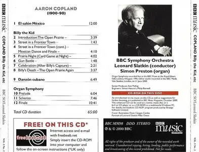 Leonard Slatkin, BBC Symphony Orchestra - Aaron Copland: Billy the Kid, Organ Symphony, El Salón México, Danzón Cubano (2000)