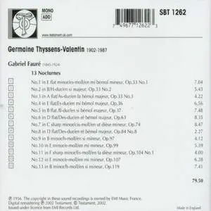 Germaine Thyssens-Valentin - Gabriel Fauré: 13 Nocturnes (2002) {Testament}