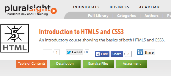 Pluralsight - Introduction to HTML5 and CSS3 (2014)