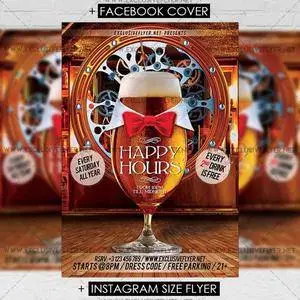 Premium A5 Flyer Template - Happy Hours