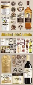Alcohol Drinks Labels Vector
