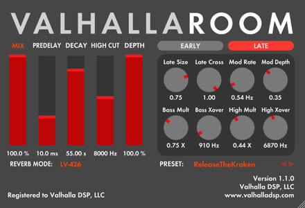 Valhalla DSP ValhallaRoom v1.1.0 (Win / Mac OS X)