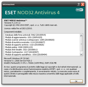 ESET Nod32 AntiVirus versione 4.2.64.12 (x32 / x64Bit)
