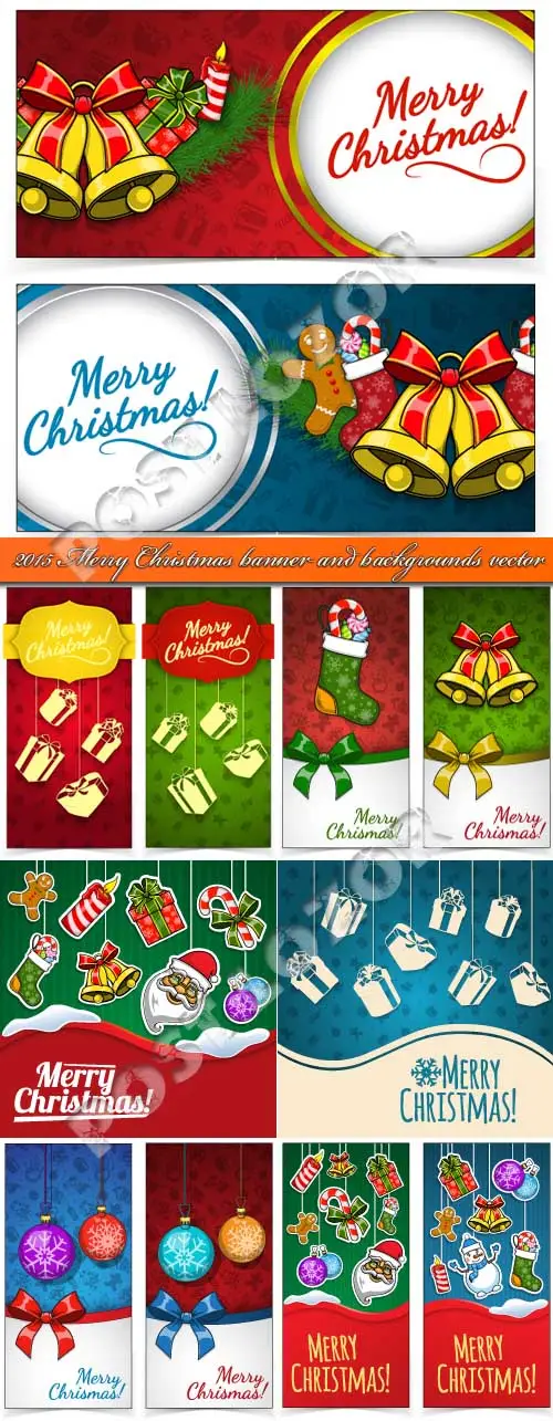 2015 Merry Christmas banner and backgrounds vector