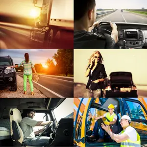 Collection of various transport truck driver of a car