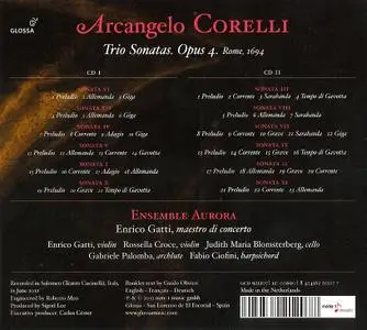 Enrico Gatti, Ensemble Aurora - Corelli: Sonate à 3. Opera Quarta. Rome, 1694 (2012)