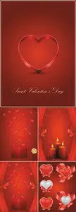 Red Valentine Cards Vector