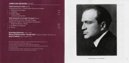 Ludwig van Beethoven - Violin Concerto, Kreutzer Sonata - Bronislaw Huberman (2017) {Warner Classics-Parlophone rec 1936}