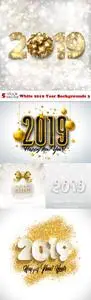 Vectors - White 2019 Year Backgrounds 3