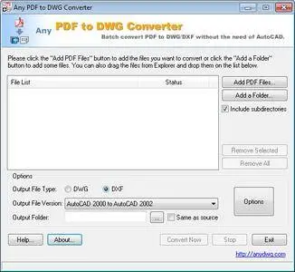 Any PDF to DWG Converter 2018.0 + Portable