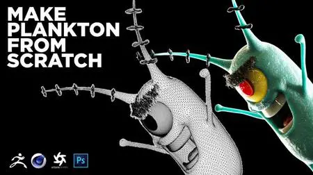 Create Plankton From Scratch using Zbrush & Cinema 4D