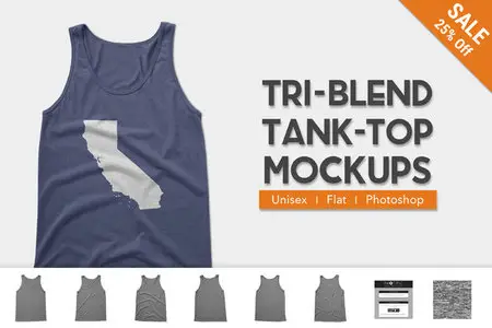 CreativeMarket - Tri-Blend Tank-Top - Unisex Mockups