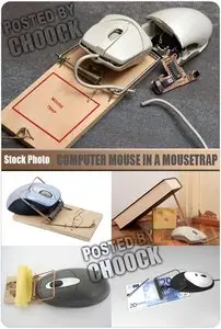 Stock Photo: Computer mouse in a mousetrap