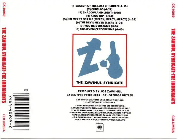 Joe Zawinul - The Immigrants (1988) {Columbia}