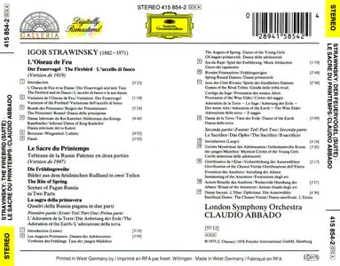 Claudio Abbado – LSO – Igor Strawinsky – The Firebird – The Rite Of Spring (1975) (Repost)