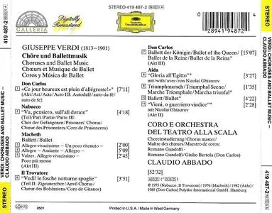 Claudio Abbado, Coro e Orchestra del Teatro alla Scala - Giuseppe Verdi: Choruses & Ballet Music (1987)