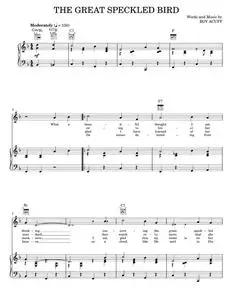 The Great Speckled Bird - Roy Acuff, The Carter Family (Piano-Vocal-Guitar)