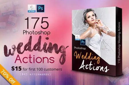 CreativeMarket - 175 Photoshop Wedding Actions