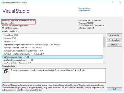 Microsoft Visual Studio 2017 version 15.3.3
