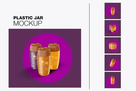 Set Food Plastic Jar Mockup E3SGLR2