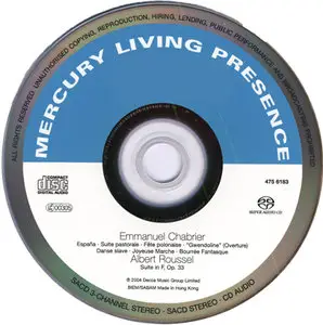 Detroit SO, Paray - Paray conducts Chabrier And Roussel {Mercury Living Presence} [Hybrid SACD: PS3 SACD Rip & EAC CD Rip]