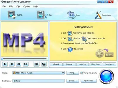 Bigasoft MP4 Converter 3.7.29.4805