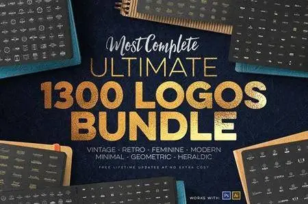 CreativeMarket - 1300 Logos Ultimate Megabundle