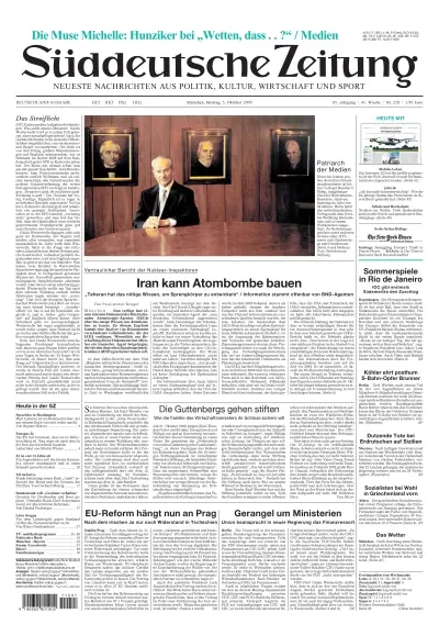 Sueddeutsche Zeitung vom 05.10.2009
