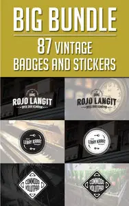 GraphicRiver - 87 Vintage Badges and Stickers - Bundle Vol 1