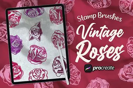 Vintage Roses Brush Stamp