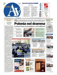 AVVENIRE DEL 11 APRILE 2010