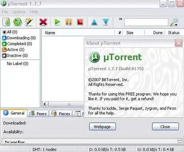 Portable µTorrent 1.7.7 Build 8179