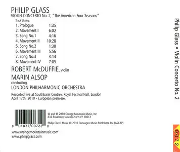 Robert McDuffie, LPO, Marin Alsop - Philip Glass: Violin Concerto No.2 'The American Four Seasons' (2010)