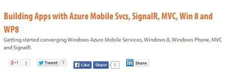 Building Apps with Azure Mobile Svcs, SignalR, MVC, Win 8 and WP8