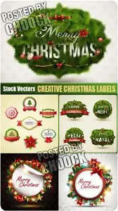 Creative Christmas labels - Stock Vector
