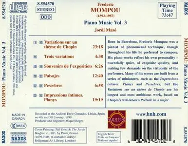 Jordi Masó - Frederic Mompou: Piano Music, Volume 3 (2000)