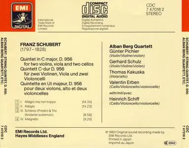 Alban Berg Quartet, Heinrich Schiff - Schubert: String Quintet (1983)