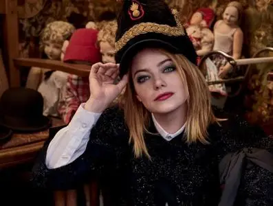 Emma Stone and Peter Blake by Mary McCartney for LOVE Magazine Autumn/Winter 2018