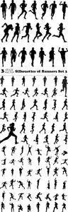 Vectors - Silhouettes of Runners Set 3