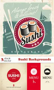 Vectors - Sushi Backgrounds