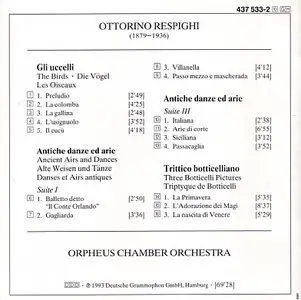 Respighi Ancient Airs and Dances 1 & 3, Three Botticelli Pictures, The Birds (1993)