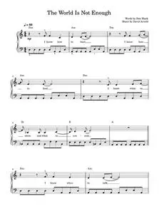 The World Is Not Enough - Garbage (Piano-Vocal-Guitar (Piano Accompaniment))