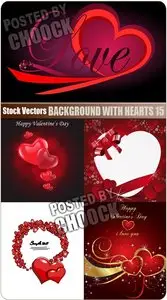 Background with hearts 15 - Stock Vector