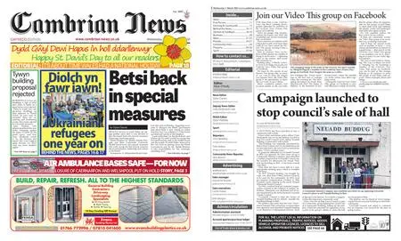 Cambrian News Arfon & Dwyfor – 02 March 2023