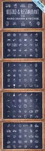 120 Hand Crafted Bistro and Restaurant Vector Set