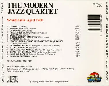 The Modern Jazz Quartet - Scandinavia, April 1960 (1996)