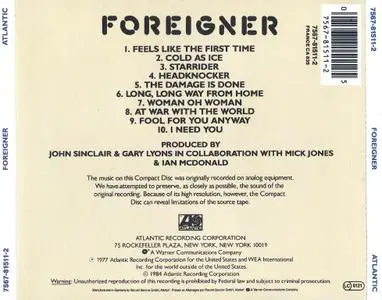 Foreigner - Foreigner (1977) {1984, Reissue}