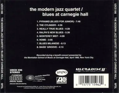 The Modern Jazz Quartet - Blues At Carnegie Hall (1966) [1994, Remastered Reissue] {MFSL 24-Karat Gold}